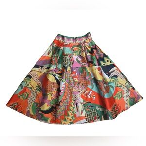 Cqbycq Vibrant Multicolor A-Line Skirt with matching ribbon tie!